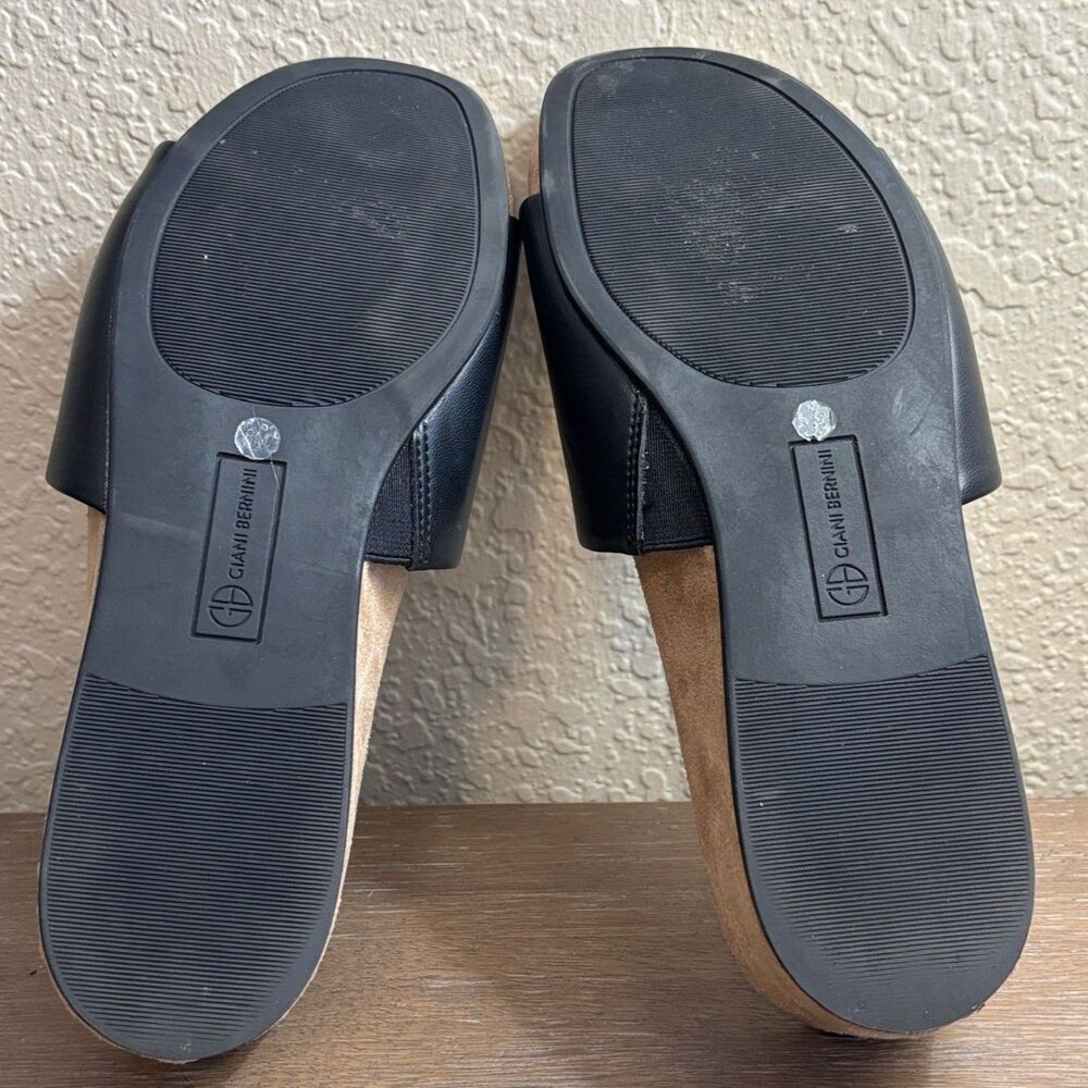 Giani Bernini Giulia Black Platform Wedge Sandals Size 8m Slip On Memory Foam - Picture 4 of 10